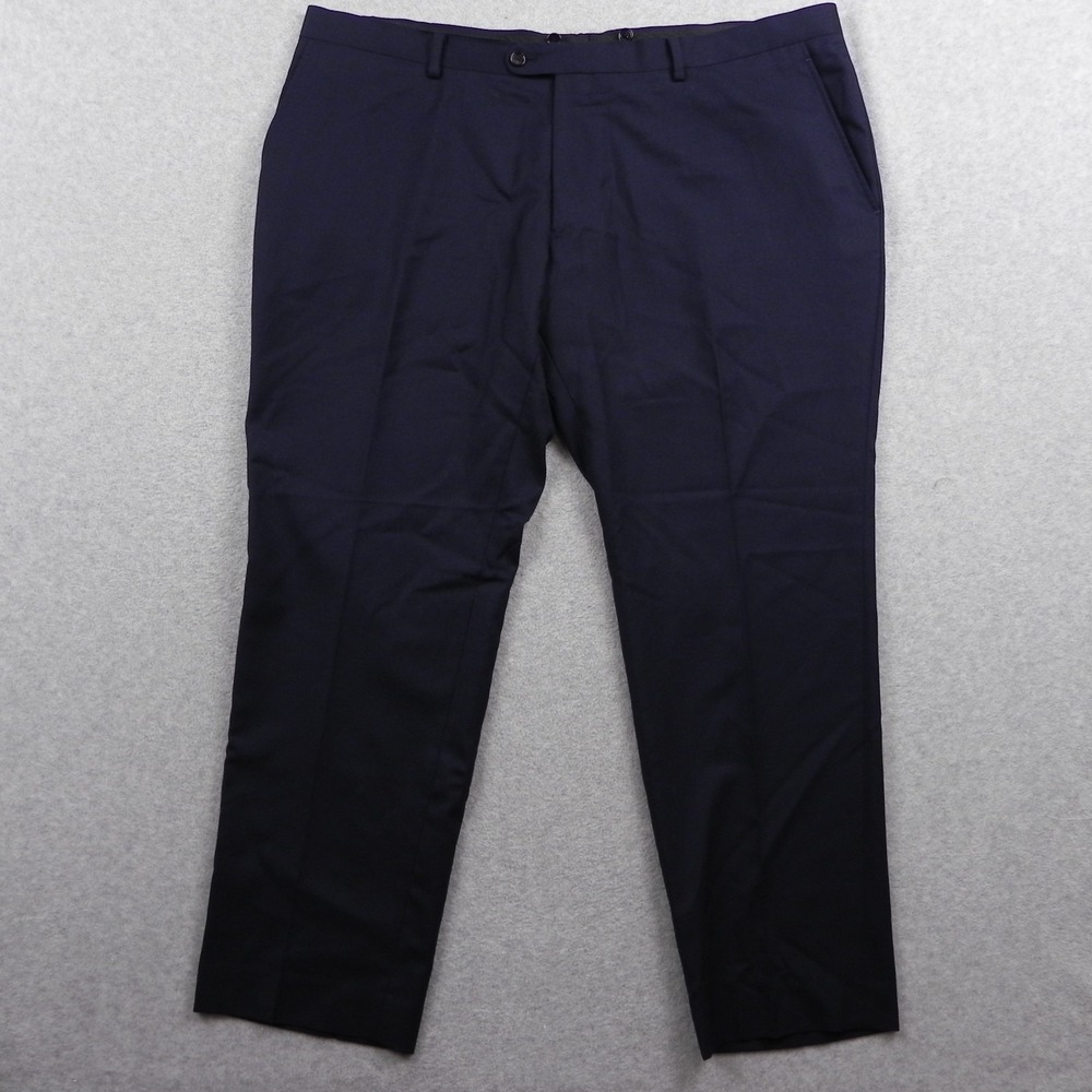 Indochino Pants Mens 42x30 Dress Suit Business Formal Flat Front Navy Blue